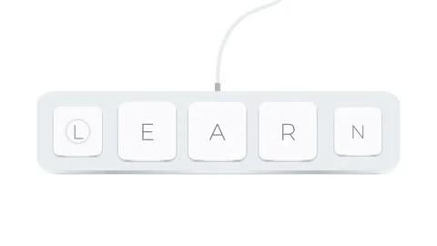 Learn word written with computer buttons over white background Stock Footage 205145264