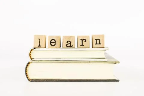 Learn wording stack on books Stock Photos
