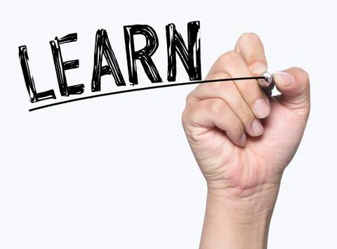 Learn written by hand 스톡 사진