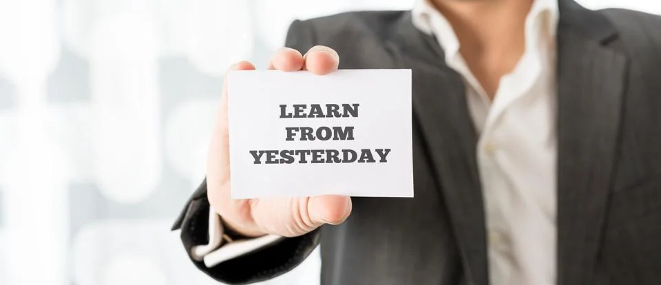 Learn from yesterday 스톡 사진