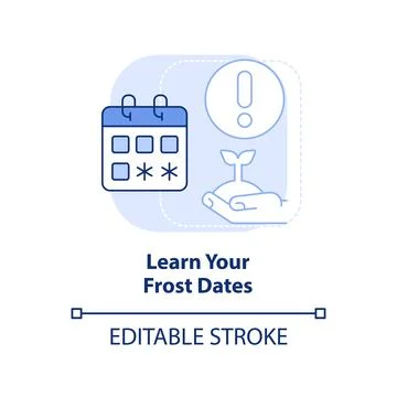 Learn your frost dates light blue concept icon Stock Illustration