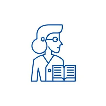 Learned line icon concept. Learned flat vector symbol, sign, outline Stock Illustration