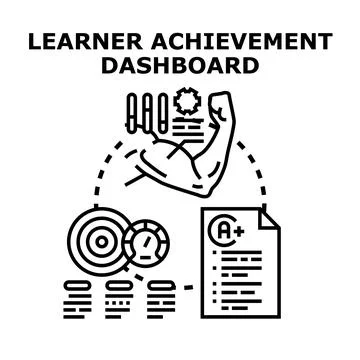 Learner achievement dashboard concept tracking progress Stock Illustration