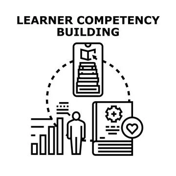 Learner building competency developing skills for growth Stock Illustration