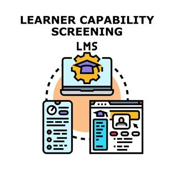 Learner capability screening using lms digital education system Illustrazione stock