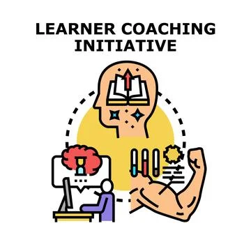 Learner coaching initiative developing success knowledge power Stock Illustration