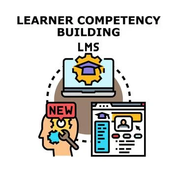 Learner competency building using online lms education Stock Illustration
