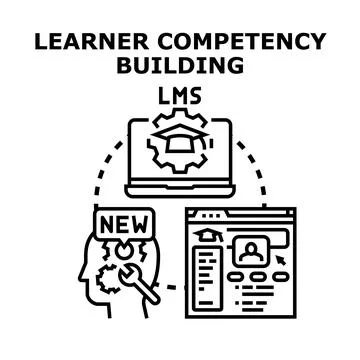 Learner competency building using online lms education Ilustração Stock