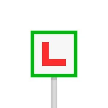 Learner driver plate sign on pillar Illustrazione stock