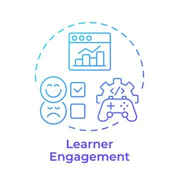 Learner engagement blue gradient concept icon Stock Illustration
