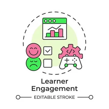 Learner engagement multi color concept icon Stock Illustration