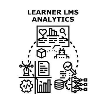 Learner lms analytics concept capturing educational data Stock Illustration