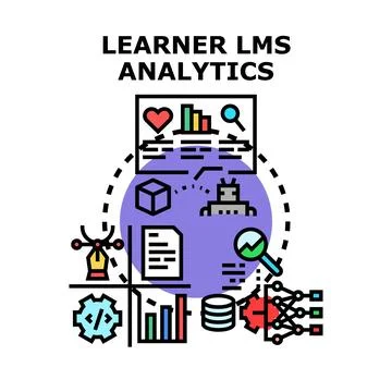 Learner lms analytics concept capturing educational data Stock Illustration