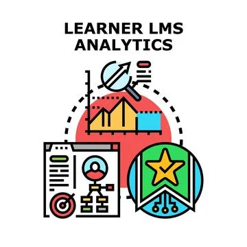 Learner lms analytics tracking online education achievement Stockillustratie