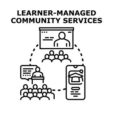 Learner managed community services concept illustration Stock Illustration
