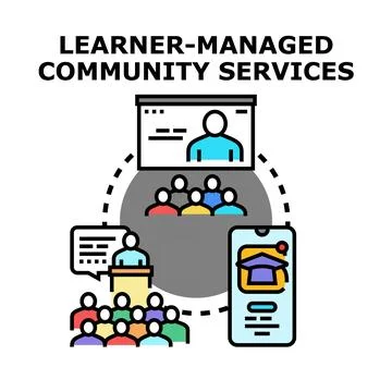 Learner managed community services concept illustration Stock Illustration