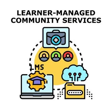 Learner managed community services concept development Stock Illustration