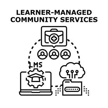 Learner managed community services concept development Stock Illustration