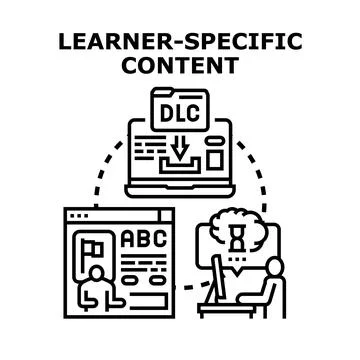 Learner specific content adapting digital education Illustrazione stock