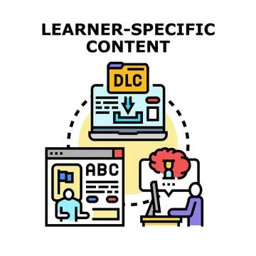Learner specific content adapting digital education Stock Illustration