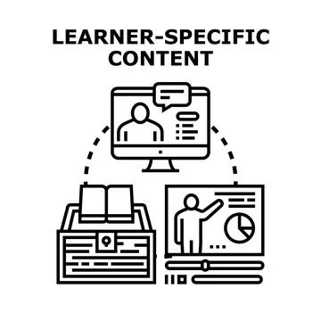 Learner specific content vector concept illustration Illustrazione stock