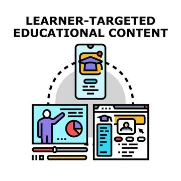 Learner targeted educational content concept vector Stockillustratie