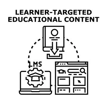 Learner targeted educational content delivery concept Stock Illustration