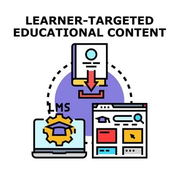 Learner targeted educational content delivery concept Stock Illustration