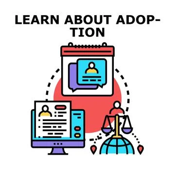 Learning about adoption process and legal rights イラスト素材