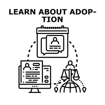 Learning about adoption process and legal rights イラスト素材