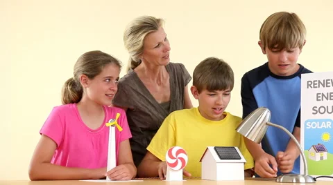 Learning About Renewable Energy Stock Footage 43347312