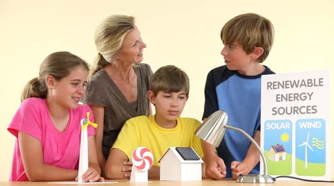 Learning About Renewable Energy Stock Footage 43347404