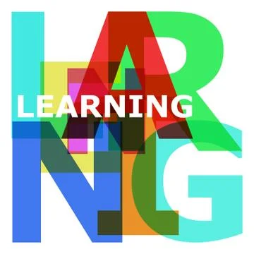 Learning - abstract color letters Stock Illustration