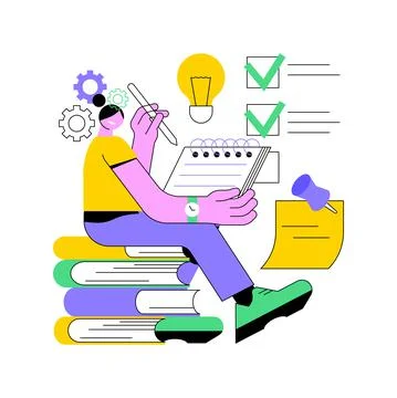 Learning abstract concept vector illustration. Stock Illustration