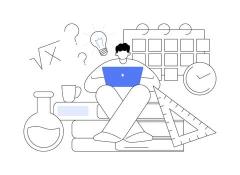 Learning abstract concept vector illustration. Stock Illustration