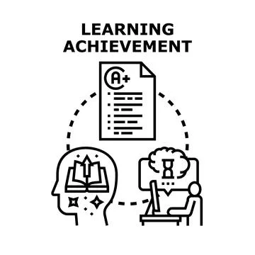 Learning achievement concept with virtual education success 스톡 일러스트
