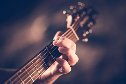 Learning Acoustic Guitar Stock Photos