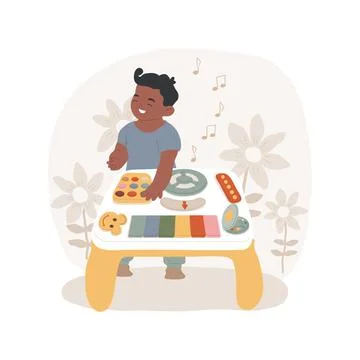 Learning activity table isolated cartoon vector illustration. Stock Illustration