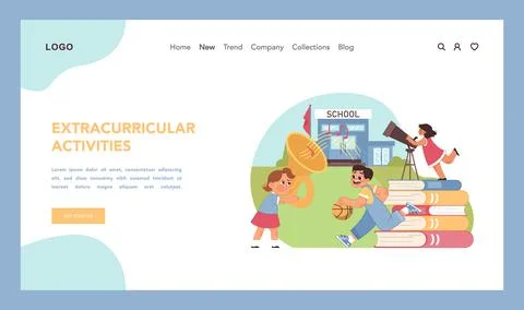 Learning adventures. Flat vector illustration Stock Illustration