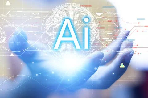 Learning with AI Robots and Artificial Intelligence Science and Technology .. Stock Photos
