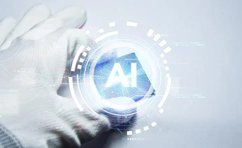 Learning with AI Robots and Artificial Intelligence Science and Technology .. Stock Photos