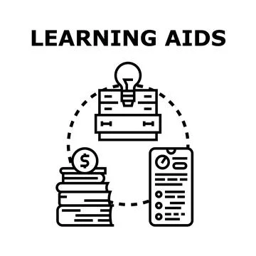Learning aids concept for education and knowledge acquisition Illustrazione stock