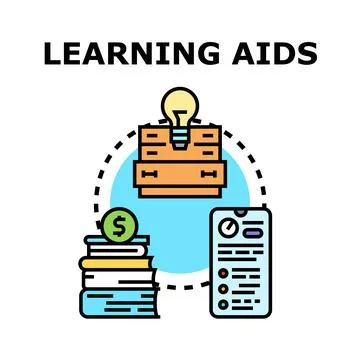 Learning aids concept for education and knowledge acquisition Illustrazione stock