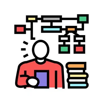 Learning algorithm color icon vector illustration Stock Illustration