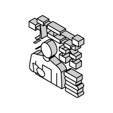 Learning algorithm isometric icon vector illustration イラスト素材