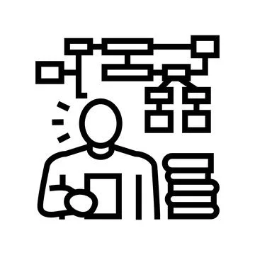 Learning algorithm line icon vector illustration Stock Illustration