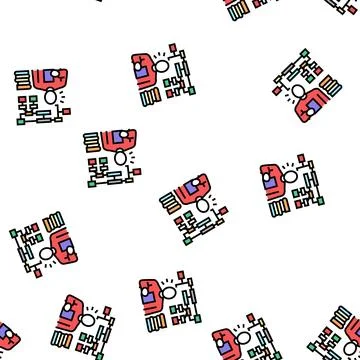 Learning algorithm vector seamless pattern Illustrazione stock