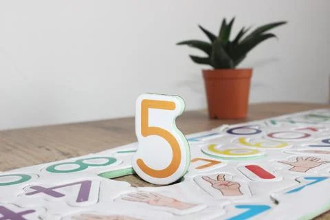 Learning Alphabets and Numbers Stock-Fotos