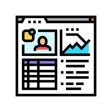 Learning analytics online platform color icon vector illustration Stock Illustration