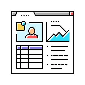 Learning analytics online platform color icon vector illustration Stock Illustration